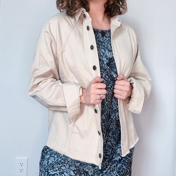 Nwt Downeast Cream Raglan Jacket M - Picture 7 of 8